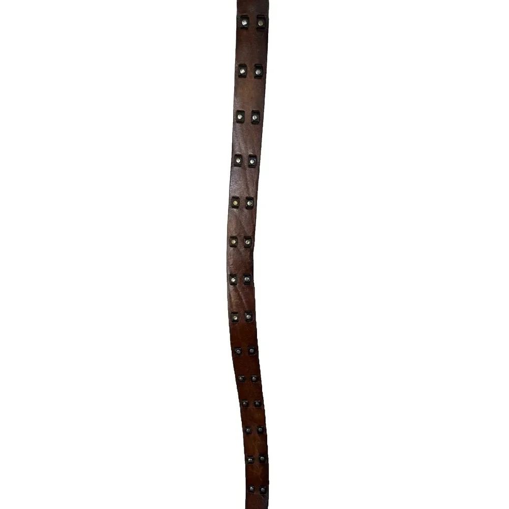 Vintage Mens leather belt studded leather 44
